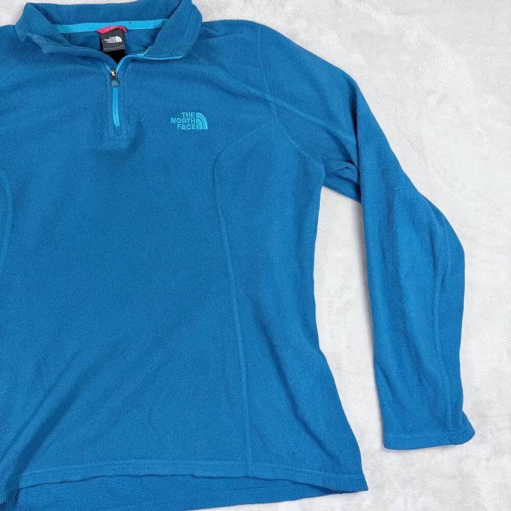 The North Face TKA 100 Glacier 1/4 Zip Fleece Pullover Blue Womens Size M